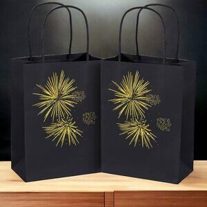 NWT DRIEW 50 Pack Black Gift Bags Black and Gold